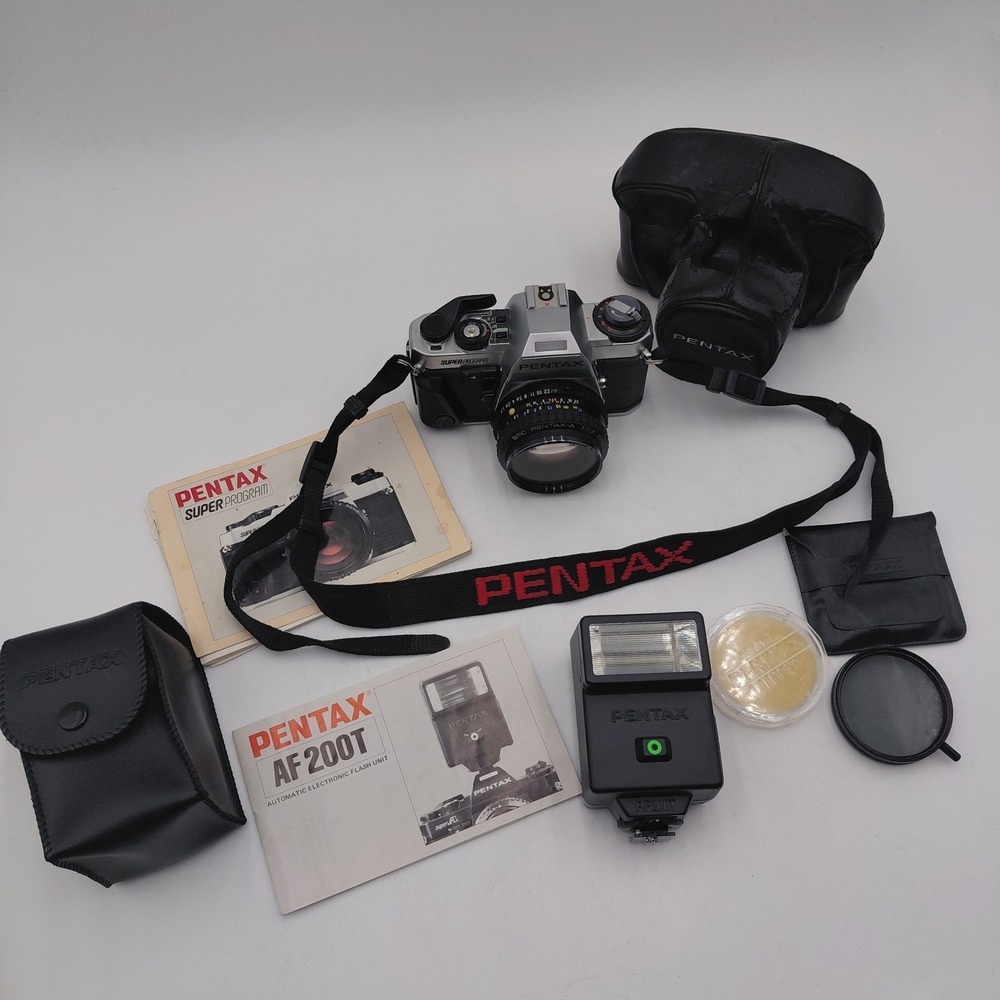 Vtg Pentax Super Program 35mm SLR Film Camera 50mm 1.7 Lens SMC PENTAX-A Lot